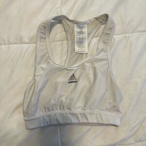 Adidas White Mesh Sports Bra
